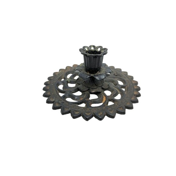 vintage cast iron handcrafted spoke/gear candle stick holder - Picture 8 of 11